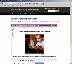 screenshot of anti cyberbullying site